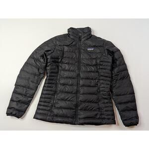Patagonia Full Zip Up Goose Down Puffer Jacket Womens Size XSmall Solid Black